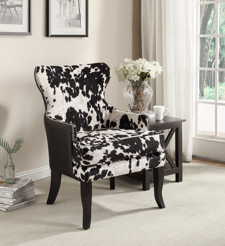 !nspire Faux Cowhide Accent Wingback Chair & Reviews Wayfair